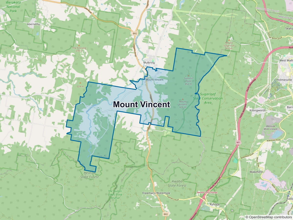 Map of Mount Vincent, NSW, Australia