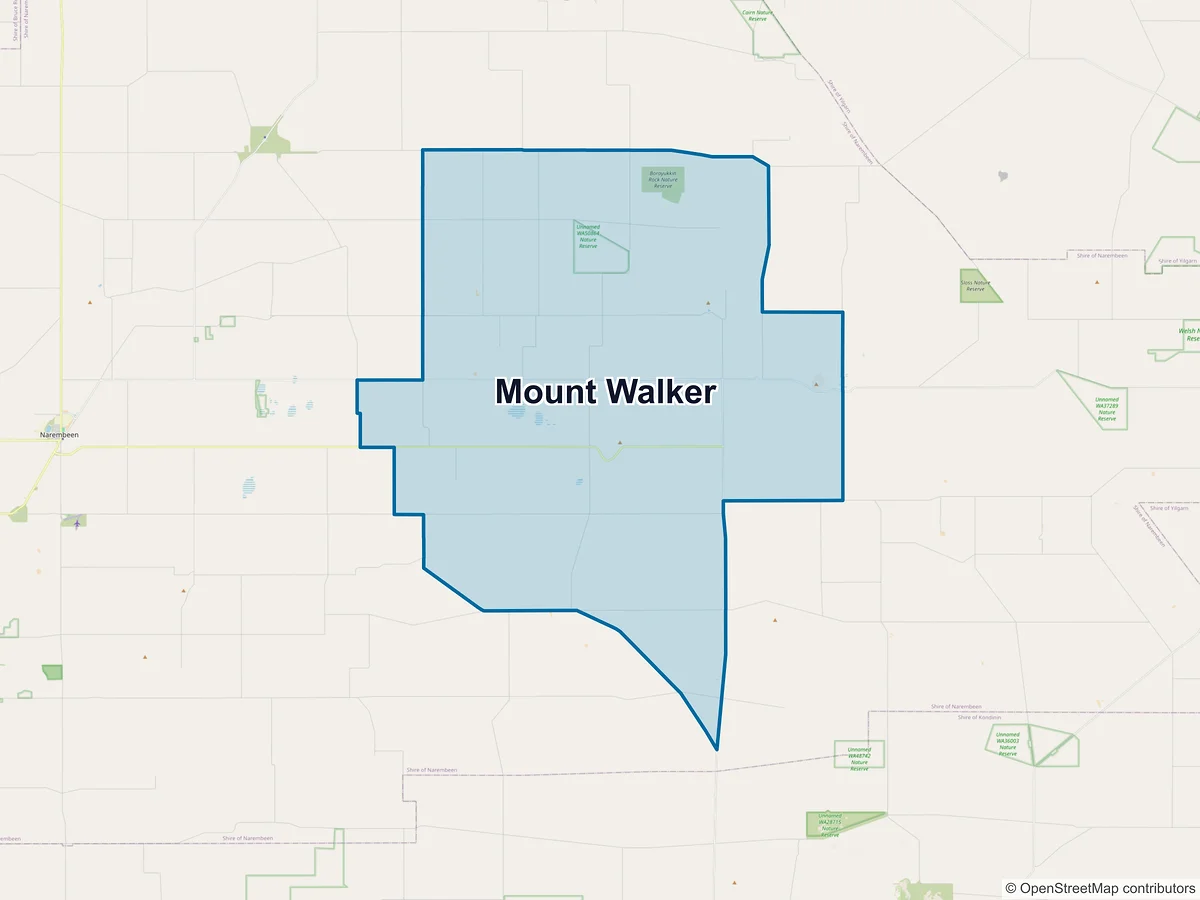 Map of Mount Walker, WA, Australia