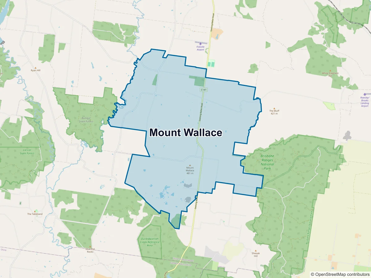 Map of Mount Wallace, VIC, Australia