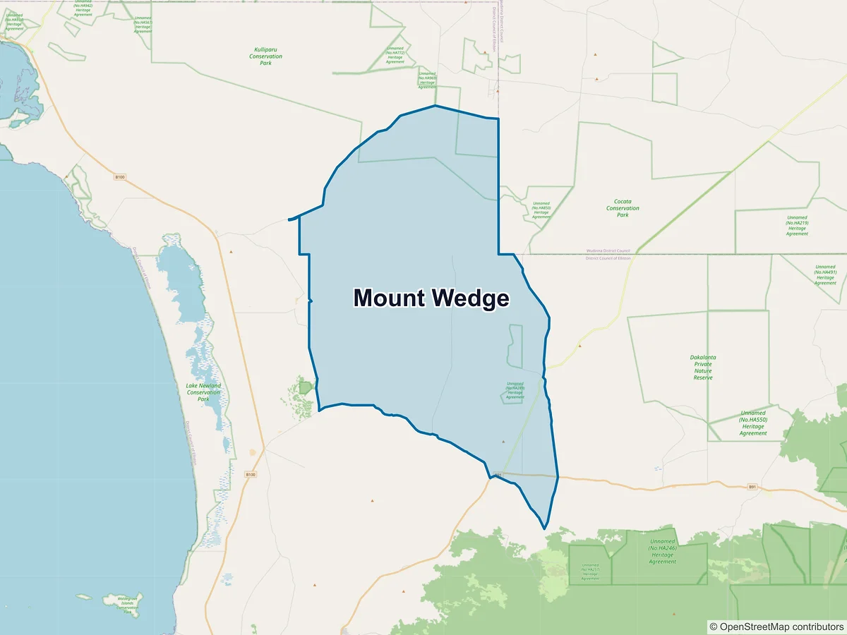 Map of Mount Wedge, SA, Australia