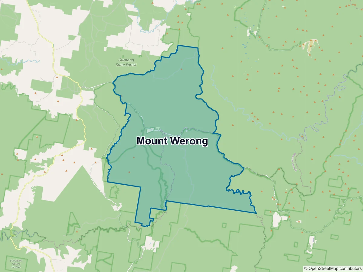 Map of Mount Werong, NSW, Australia