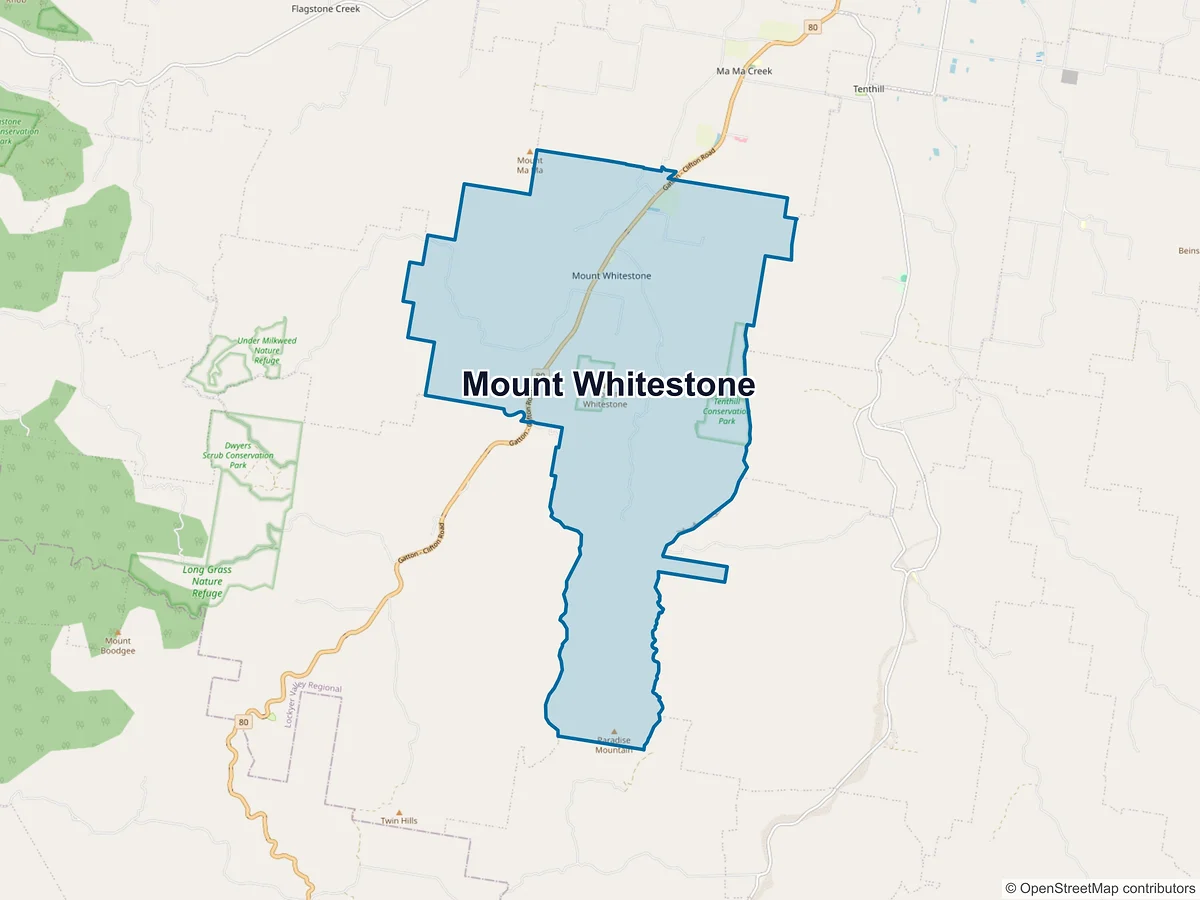 Map of Mount Whitestone, QLD, Australia