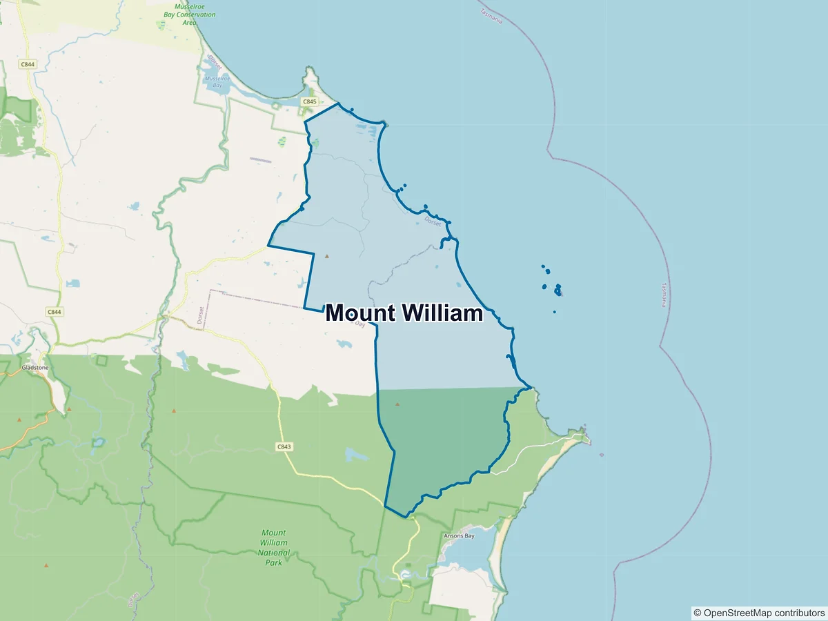 Map of Mount William, TAS, Australia