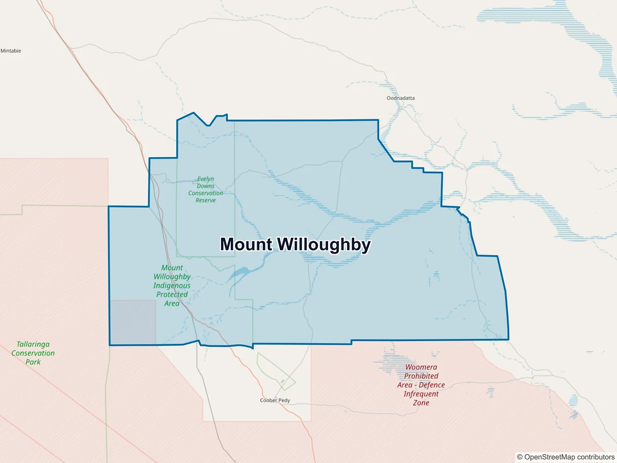 Map of Mount Willoughby, SA, Australia