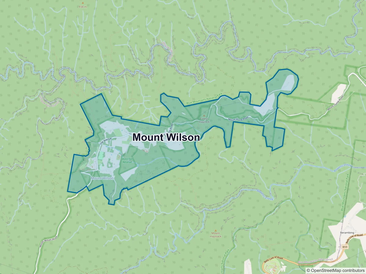 Map of Mount Wilson, NSW, Australia