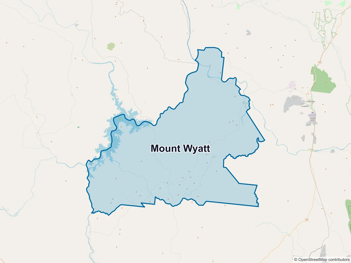 Map of Mount Wyatt, QLD, Australia