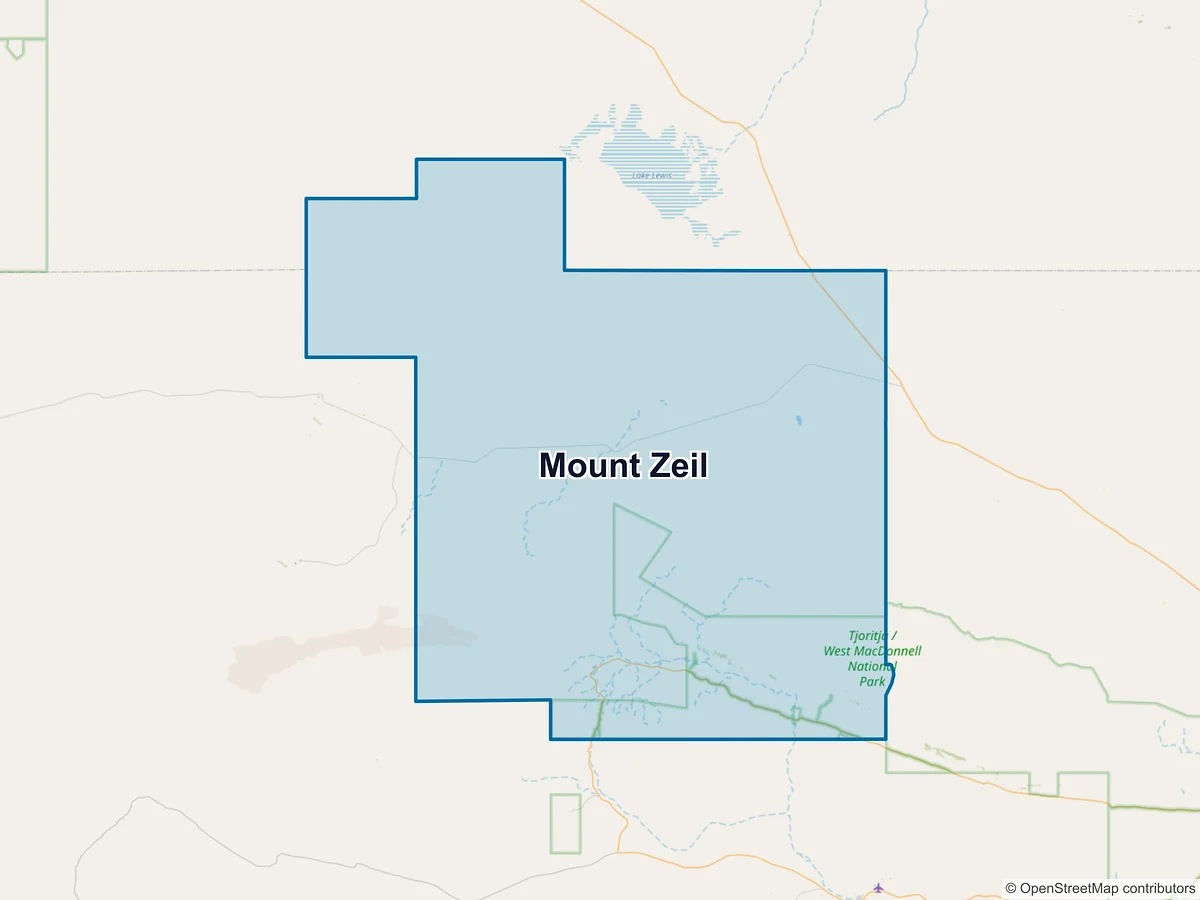 Map of Mount Zeil, NT, Australia