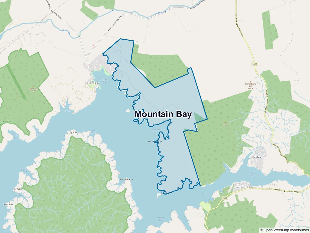 Map of Mountain Bay, VIC, Australia