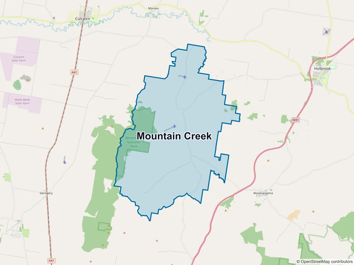 Map of Mountain Creek, NSW, Australia