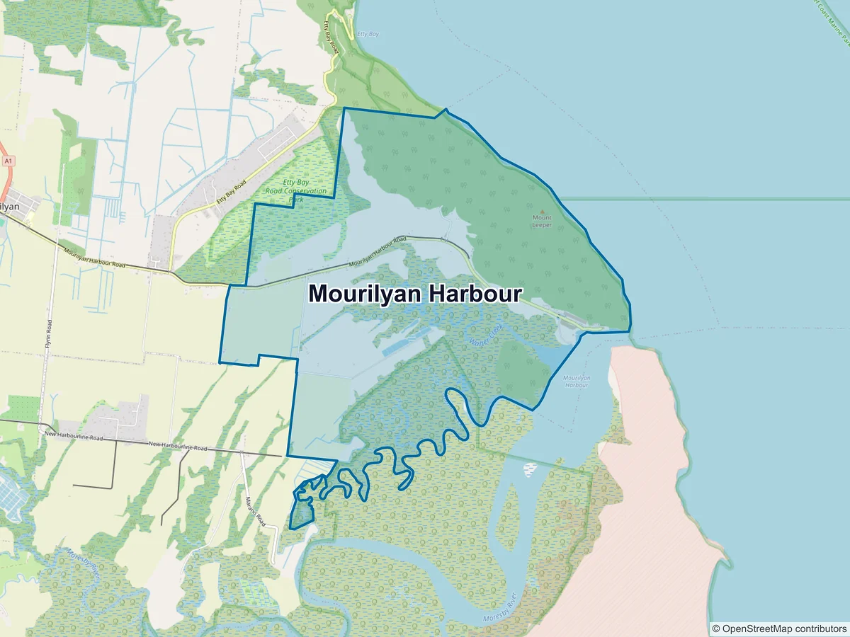Map of Mourilyan Harbour, QLD, Australia