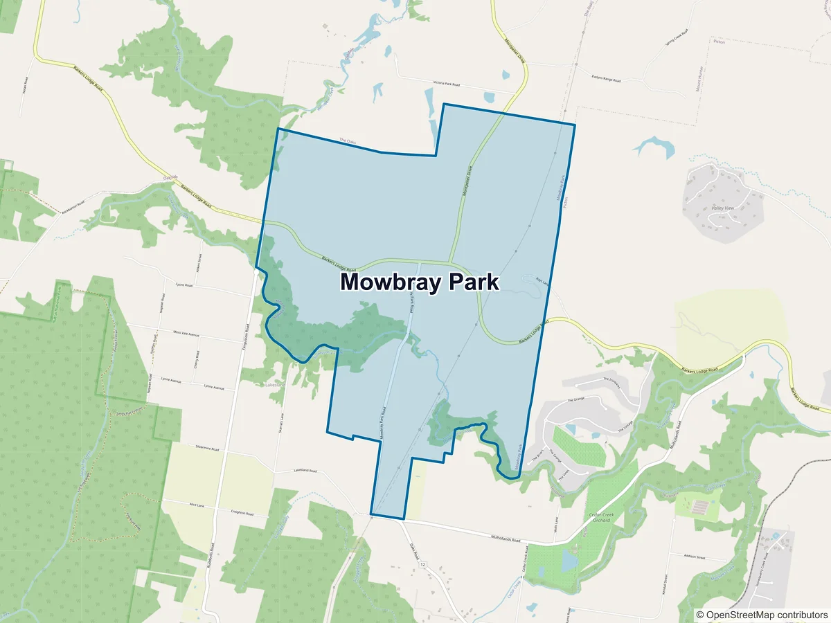 Map of Mowbray Park, NSW, Australia