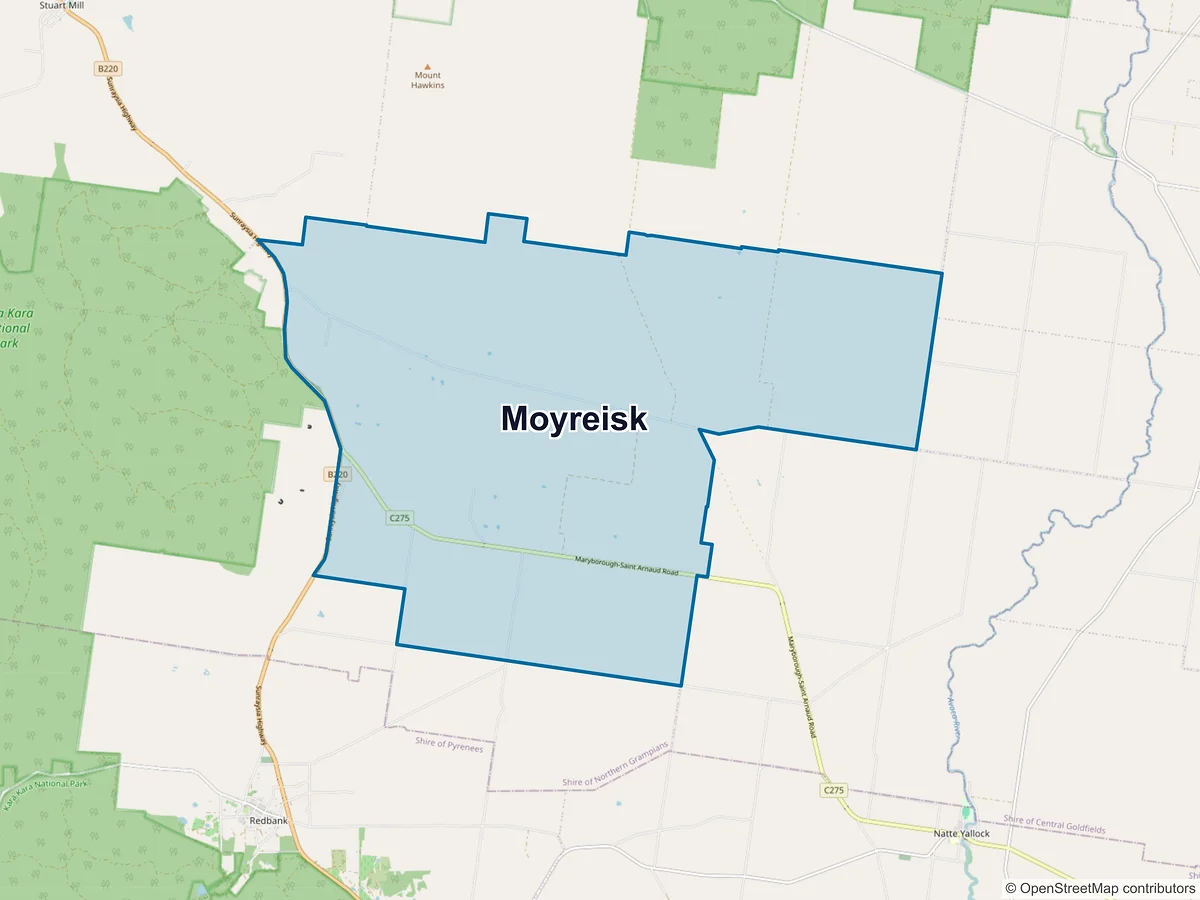 Map of Moyreisk, VIC, Australia