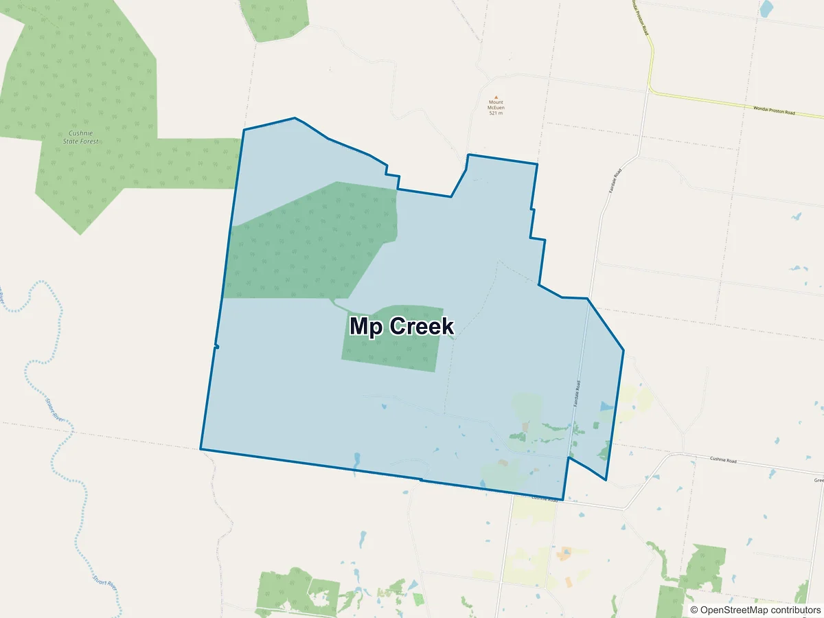 Map of Mp Creek, QLD, Australia