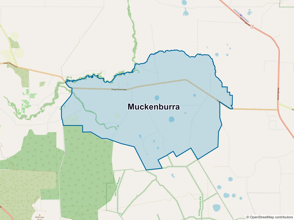 Map of Muckenburra, WA, Australia