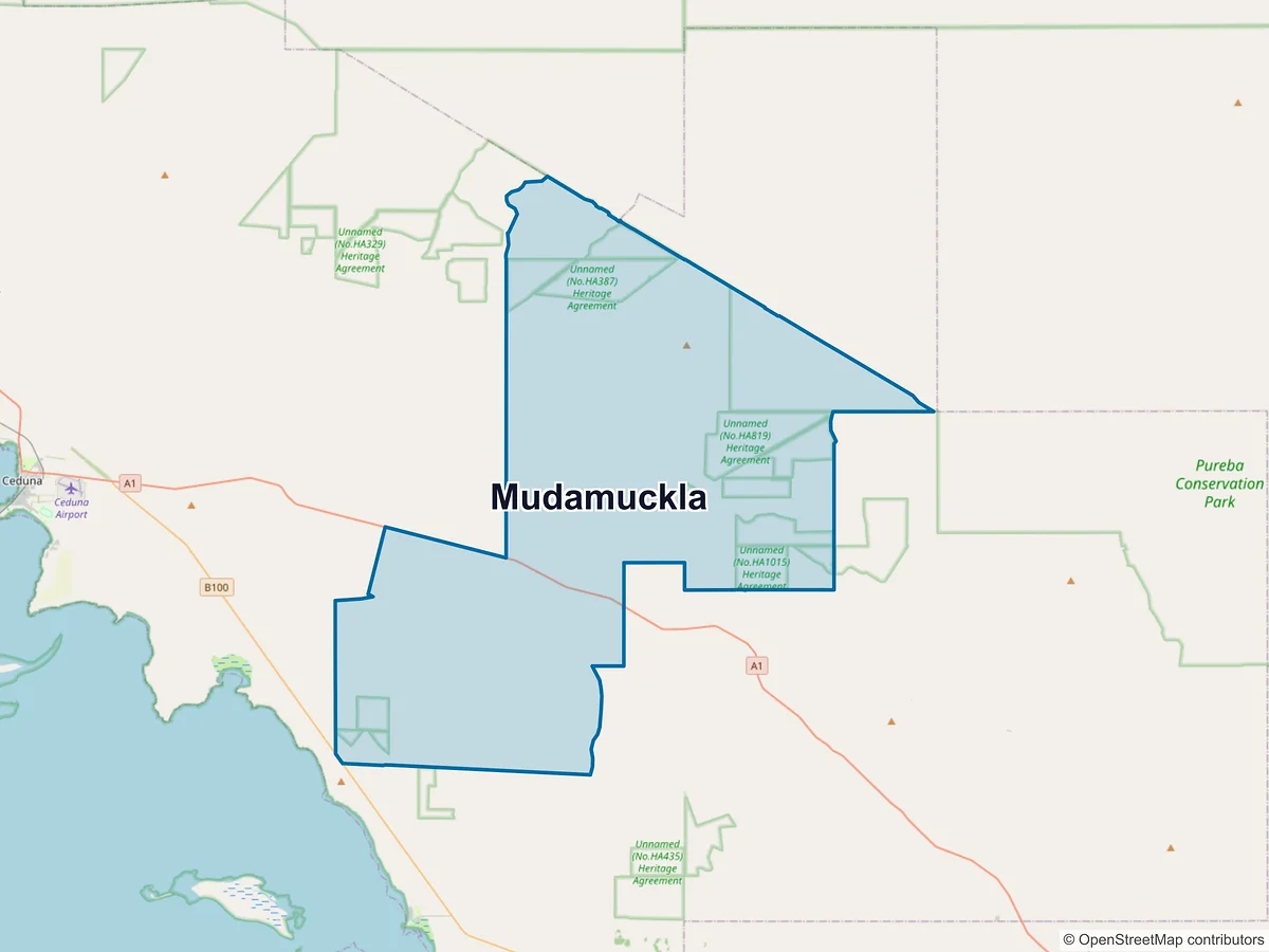 Map of Mudamuckla, SA, Australia
