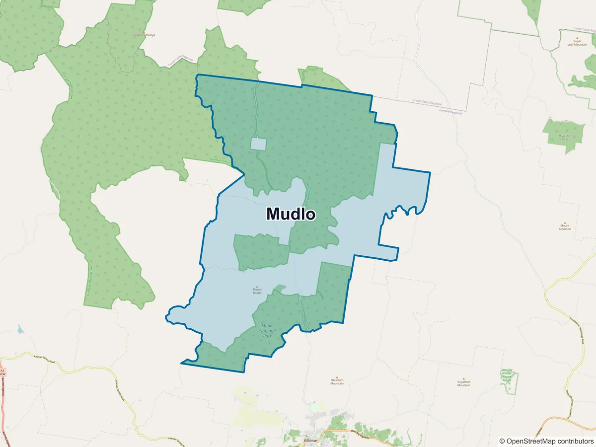 Map of Mudlo, QLD, Australia