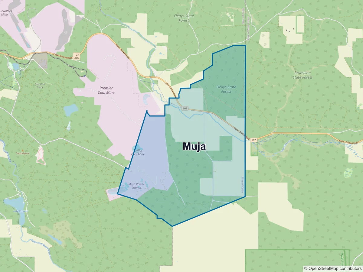 Map of Muja, WA, Australia