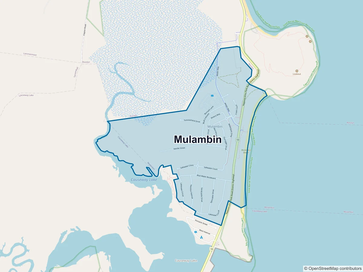 Map of Mulambin, QLD, Australia