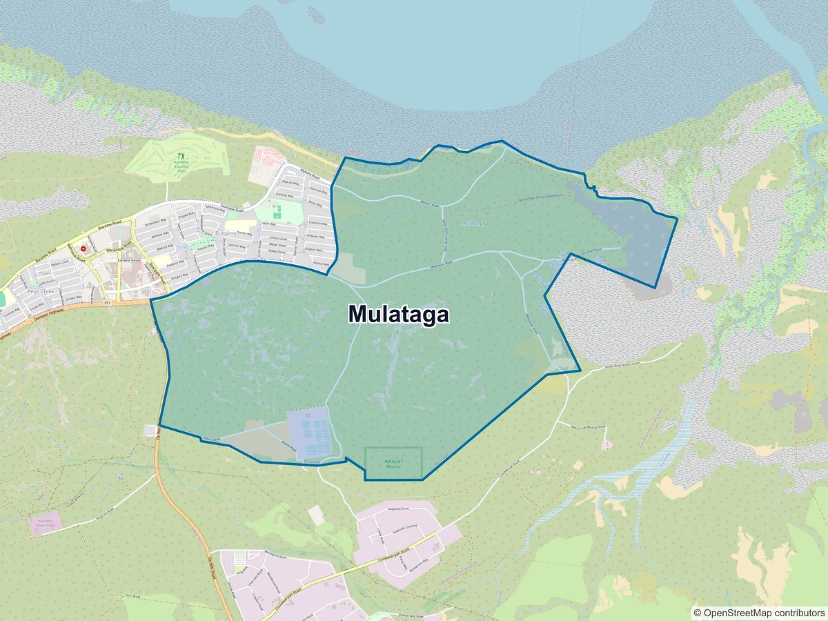 Map of Mulataga, WA, Australia