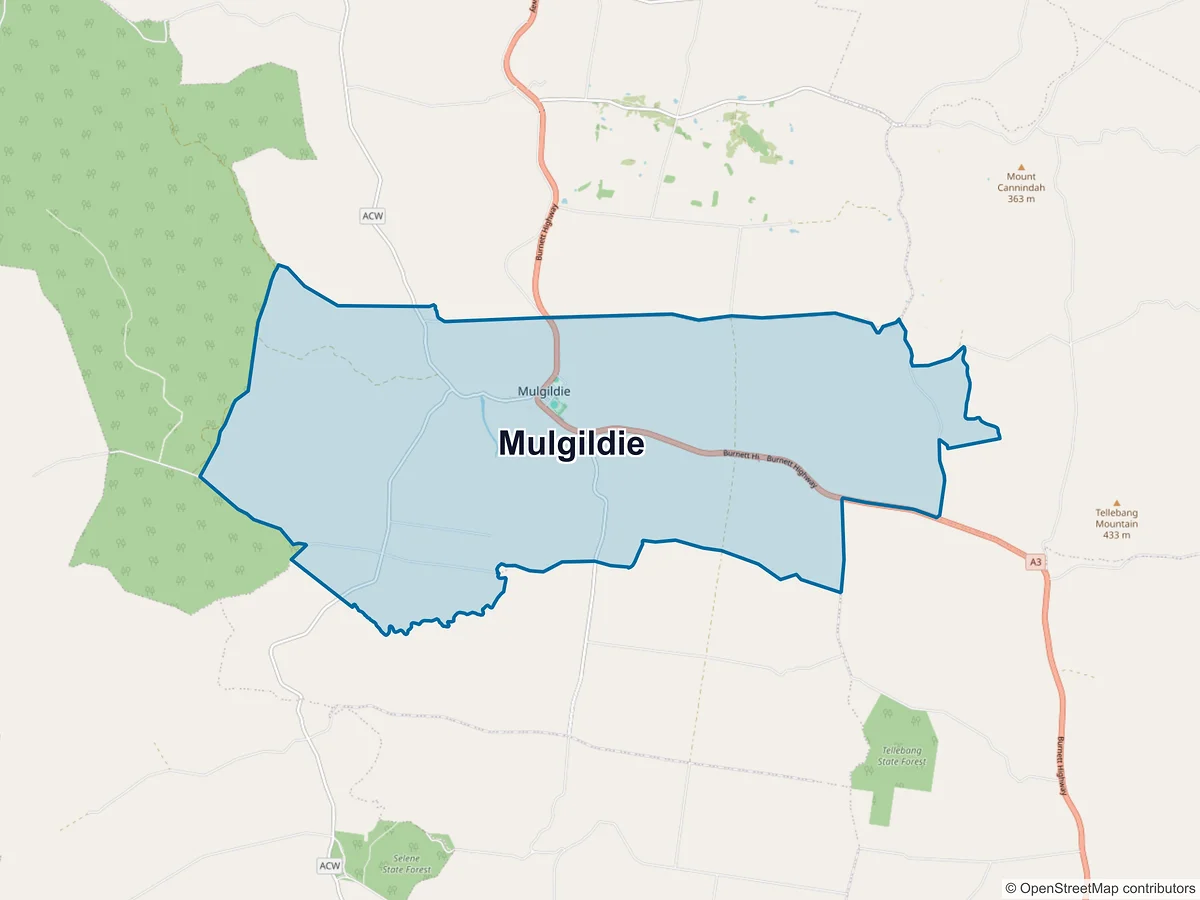 Map of Mulgildie, QLD, Australia