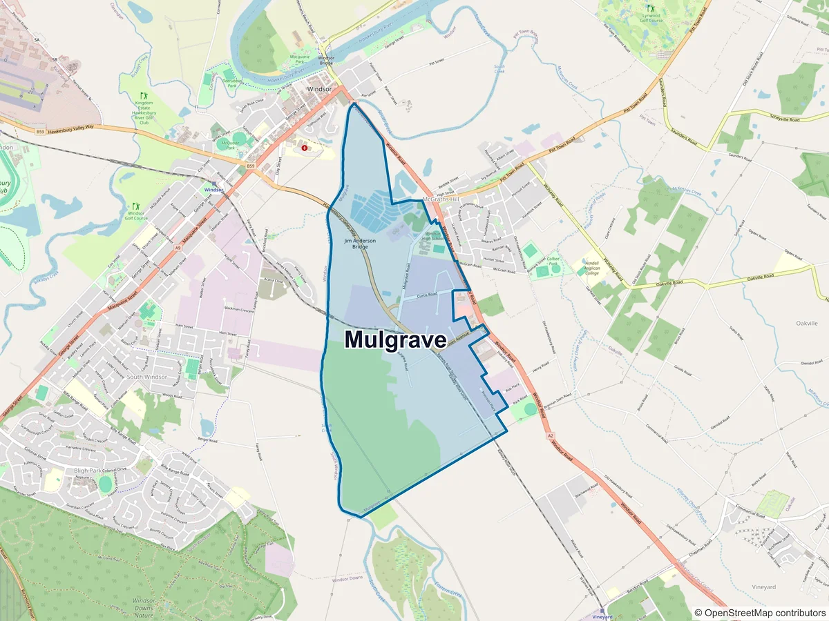Map of Mulgrave, NSW, Australia