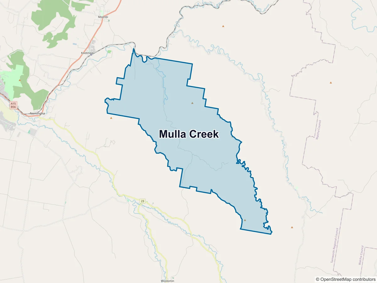 Map of Mulla Creek, NSW, Australia