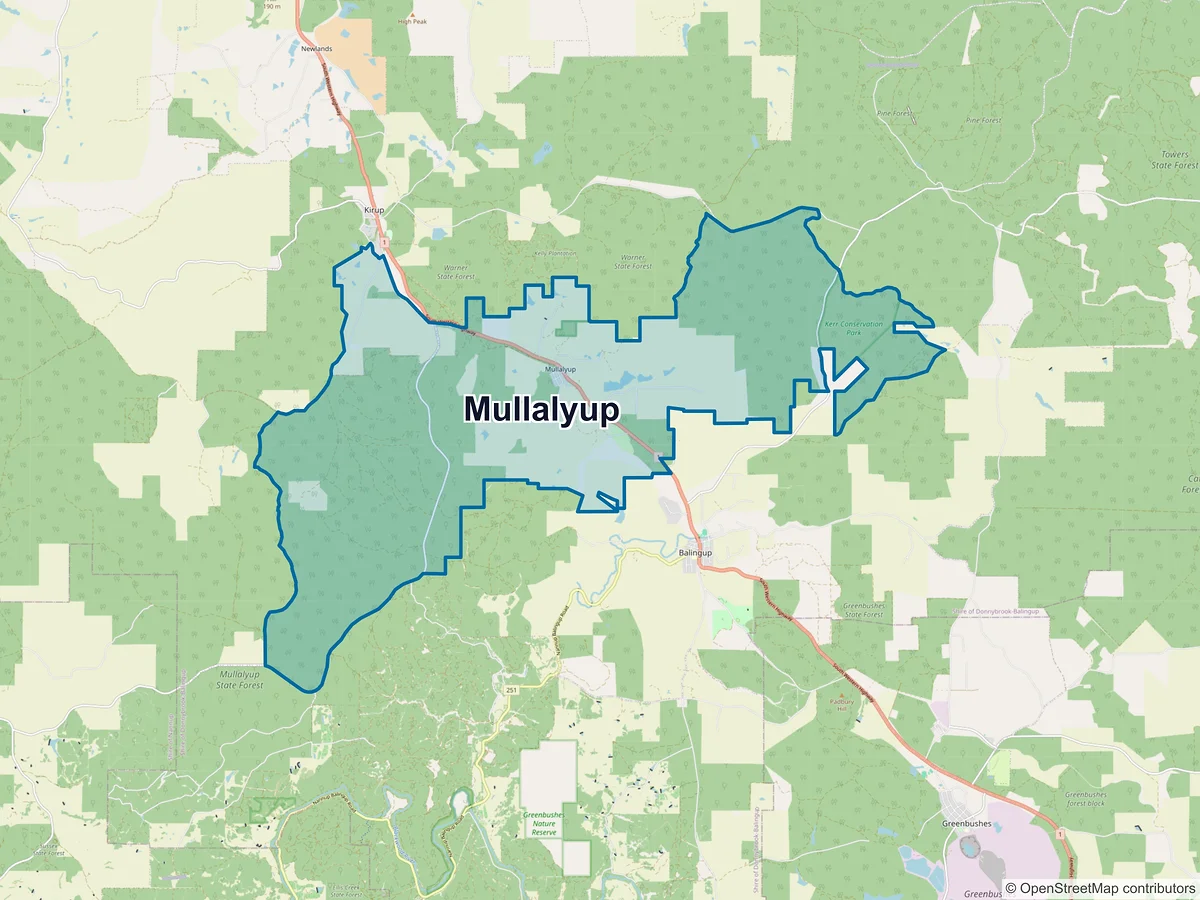 Map of Mullalyup, WA, Australia