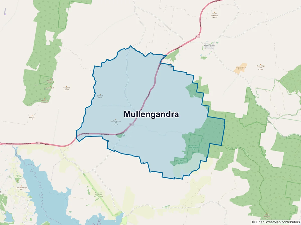 Map of Mullengandra, NSW, Australia