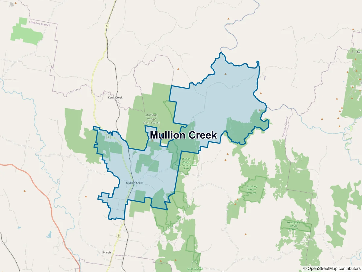 Map of Mullion Creek, NSW, Australia
