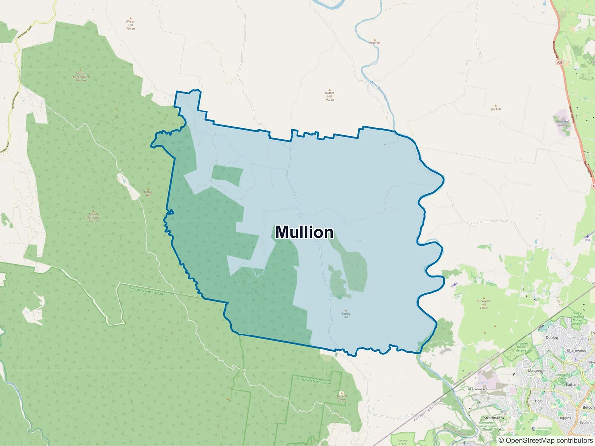 Map of Mullion, NSW, Australia