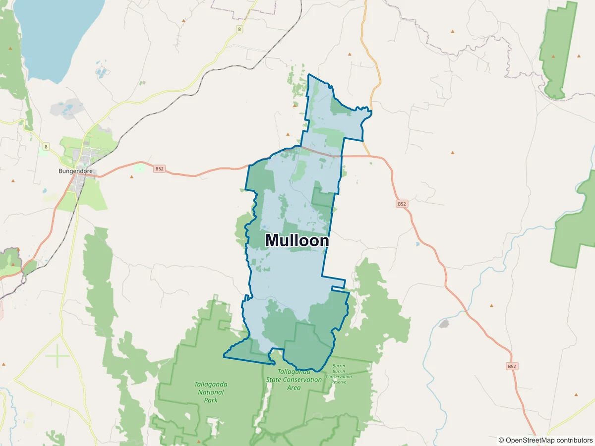 Map of Mulloon, NSW, Australia