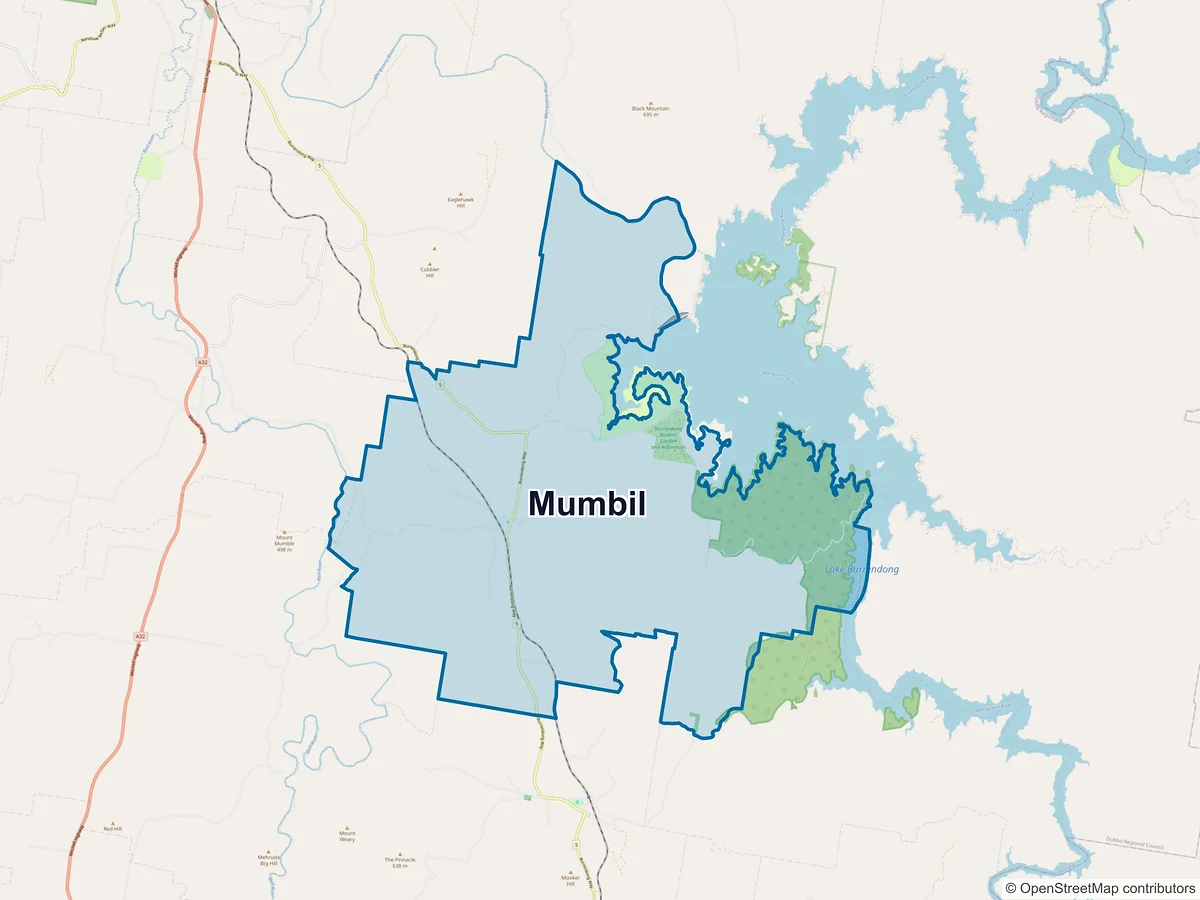 Map of Mumbil, NSW, Australia