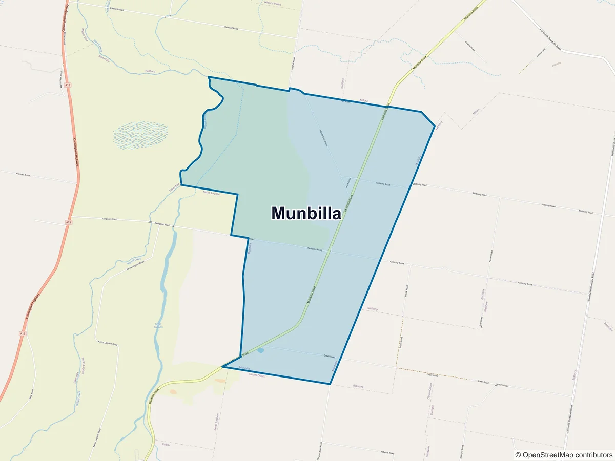 Map of Munbilla, QLD, Australia