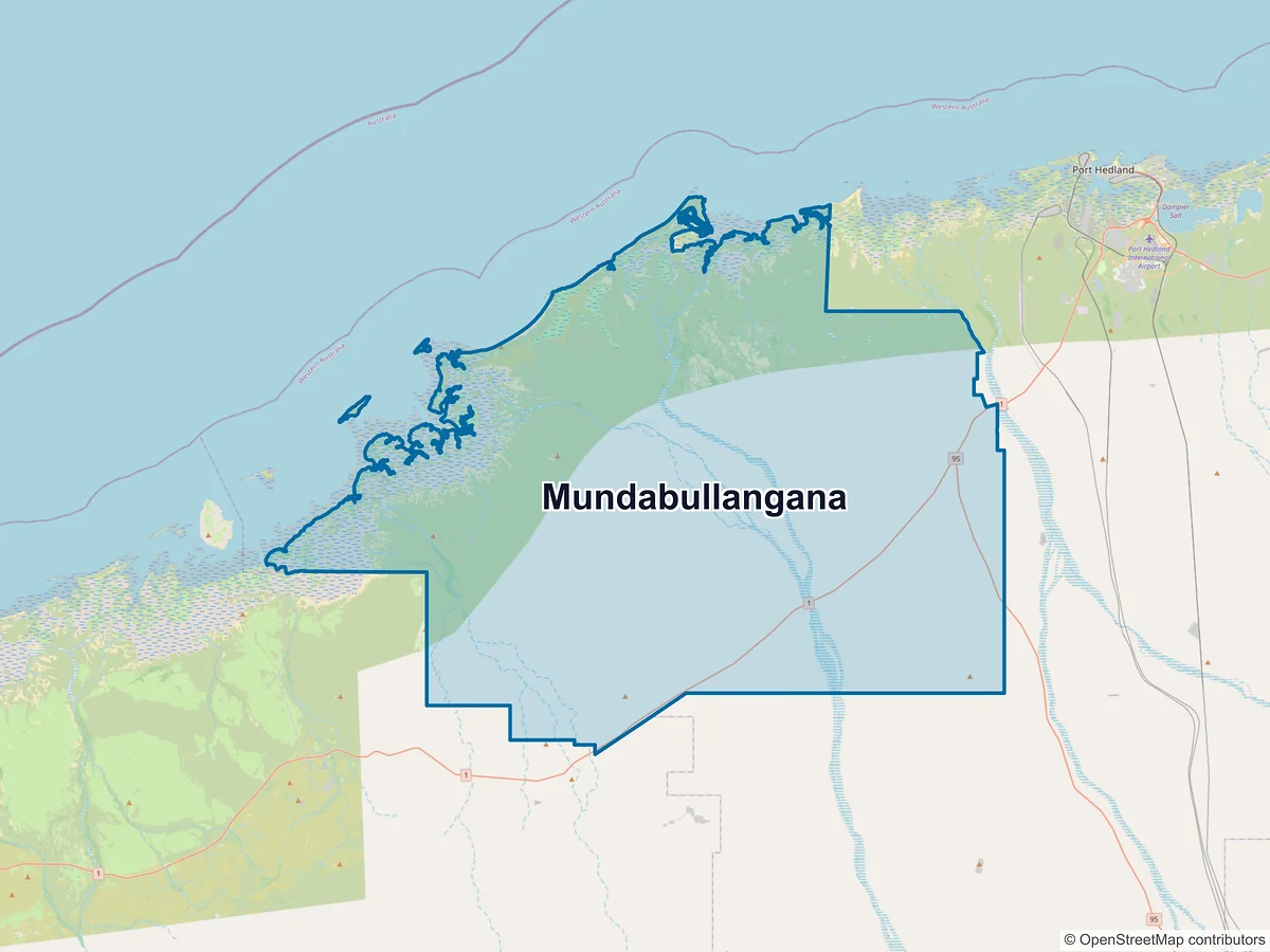Map of Mundabullangana, WA, Australia
