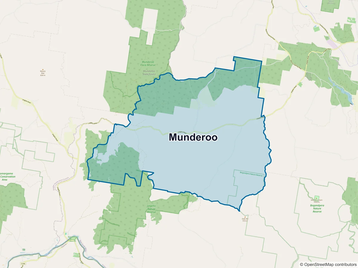 Map of Munderoo, NSW, Australia