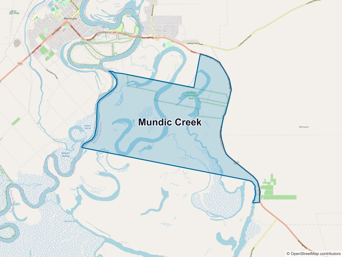 Map of Mundic Creek, SA, Australia