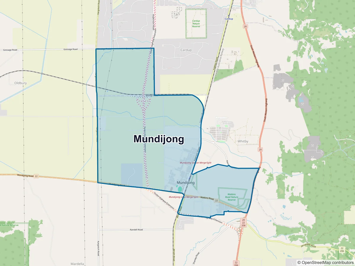 Map of Mundijong, WA, Australia