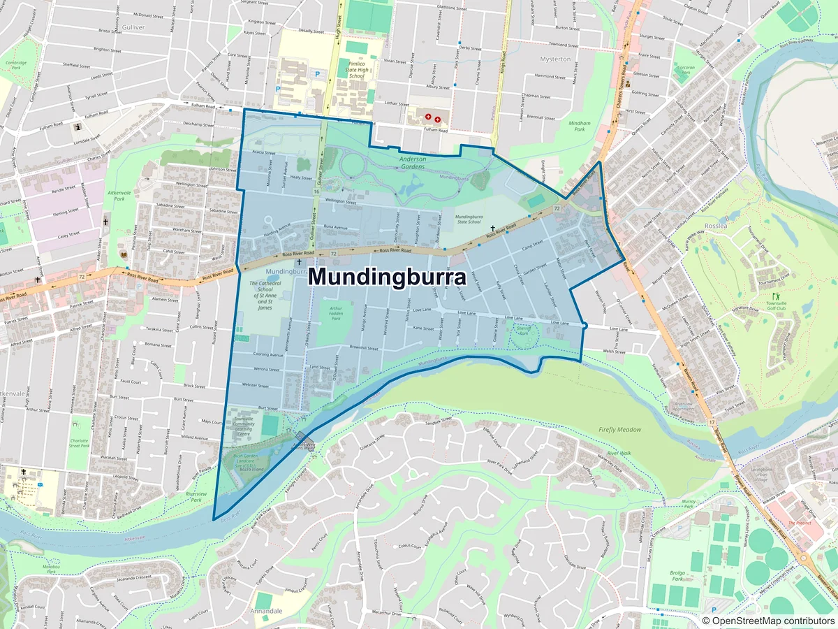 Map of Mundingburra, QLD, Australia