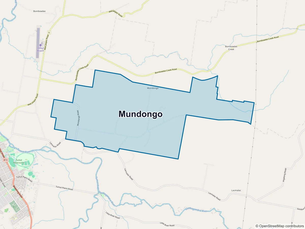 Map of Mundongo, NSW, Australia