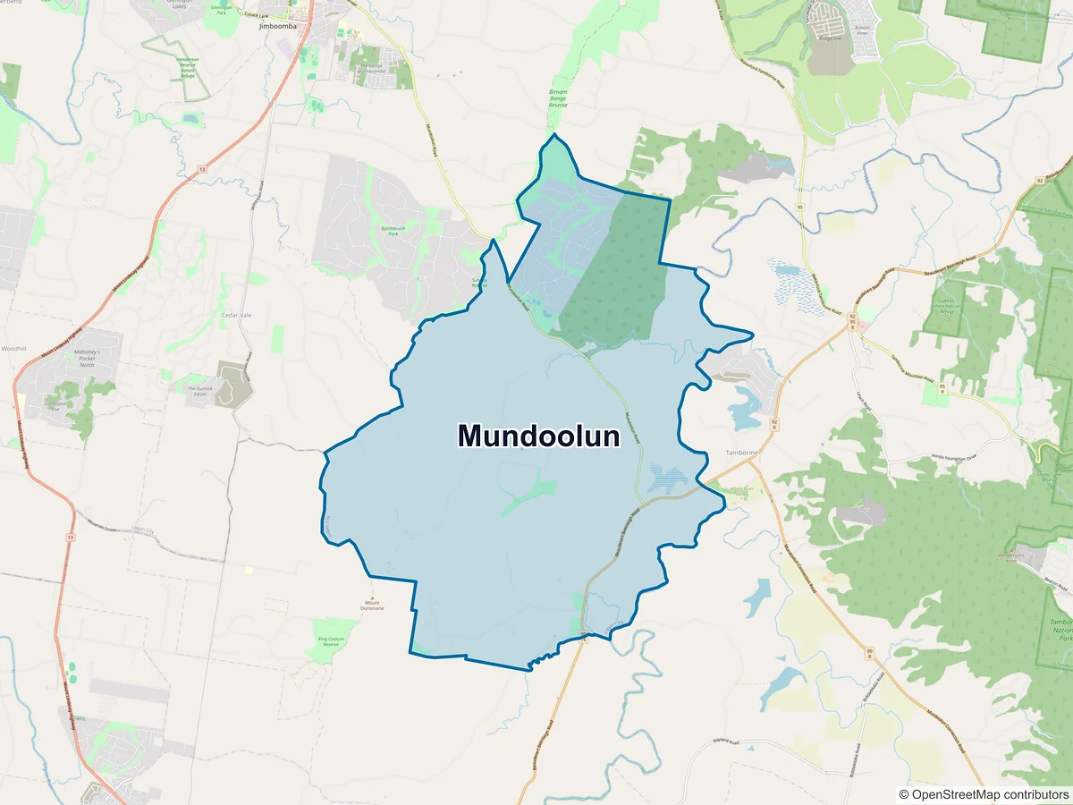Map of Mundoolun, QLD, Australia