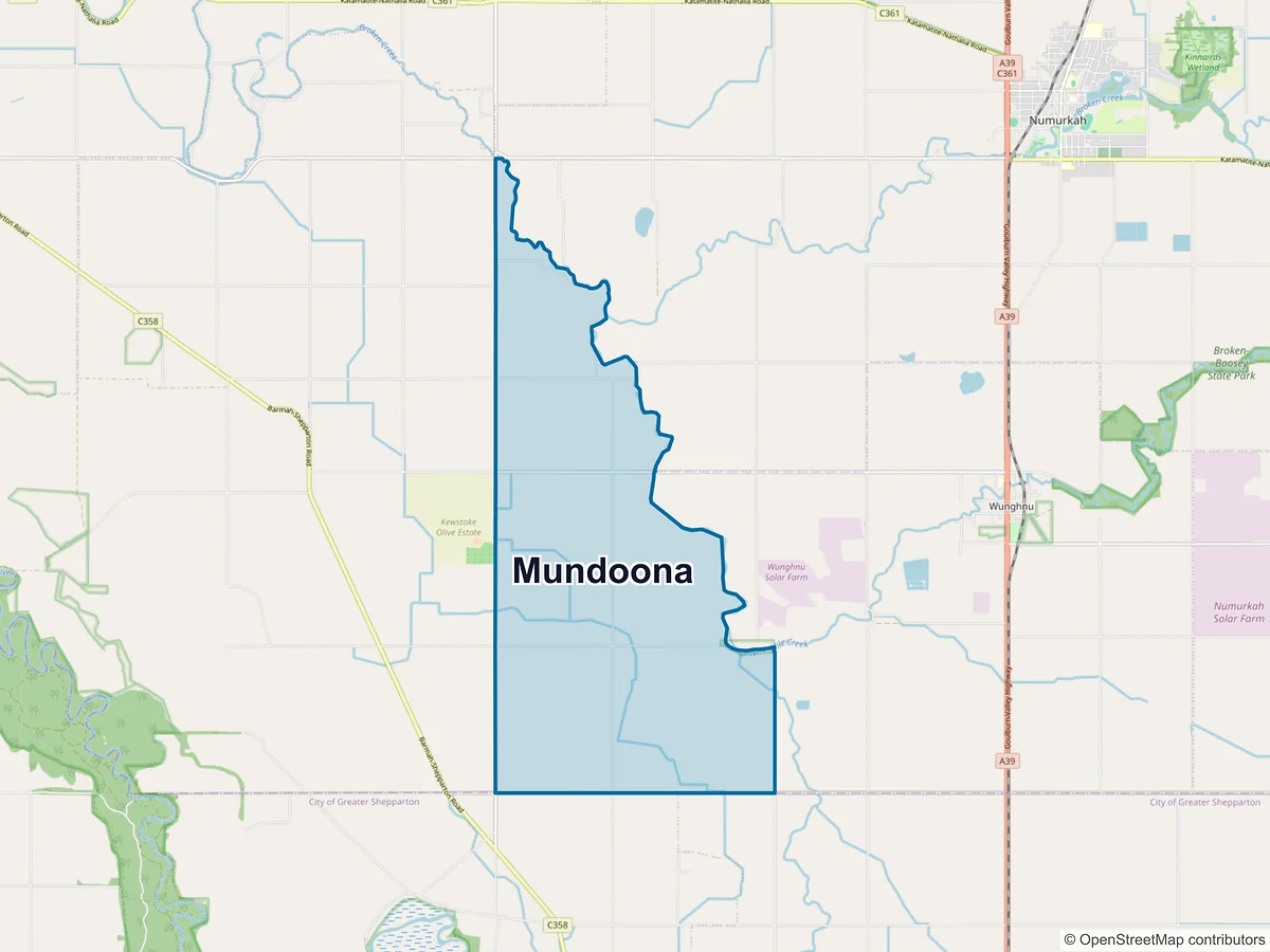 Map of Mundoona, VIC, Australia