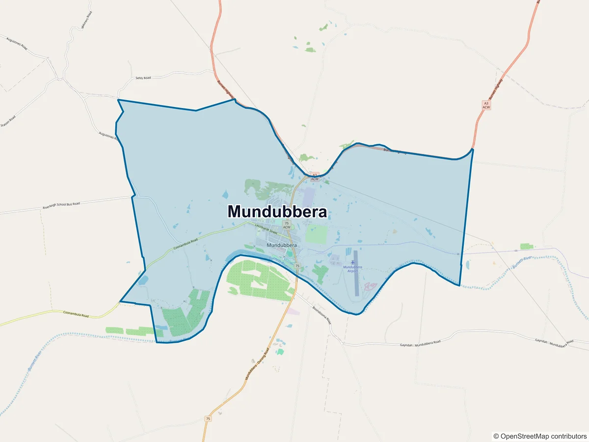 Map of Mundubbera, QLD, Australia