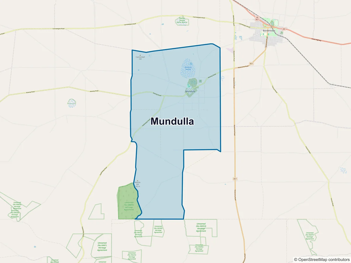 Map of Mundulla, SA, Australia