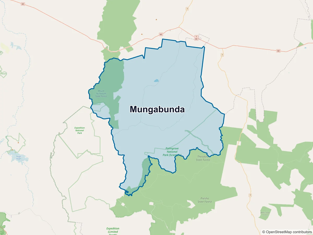 Map of Mungabunda, QLD, Australia