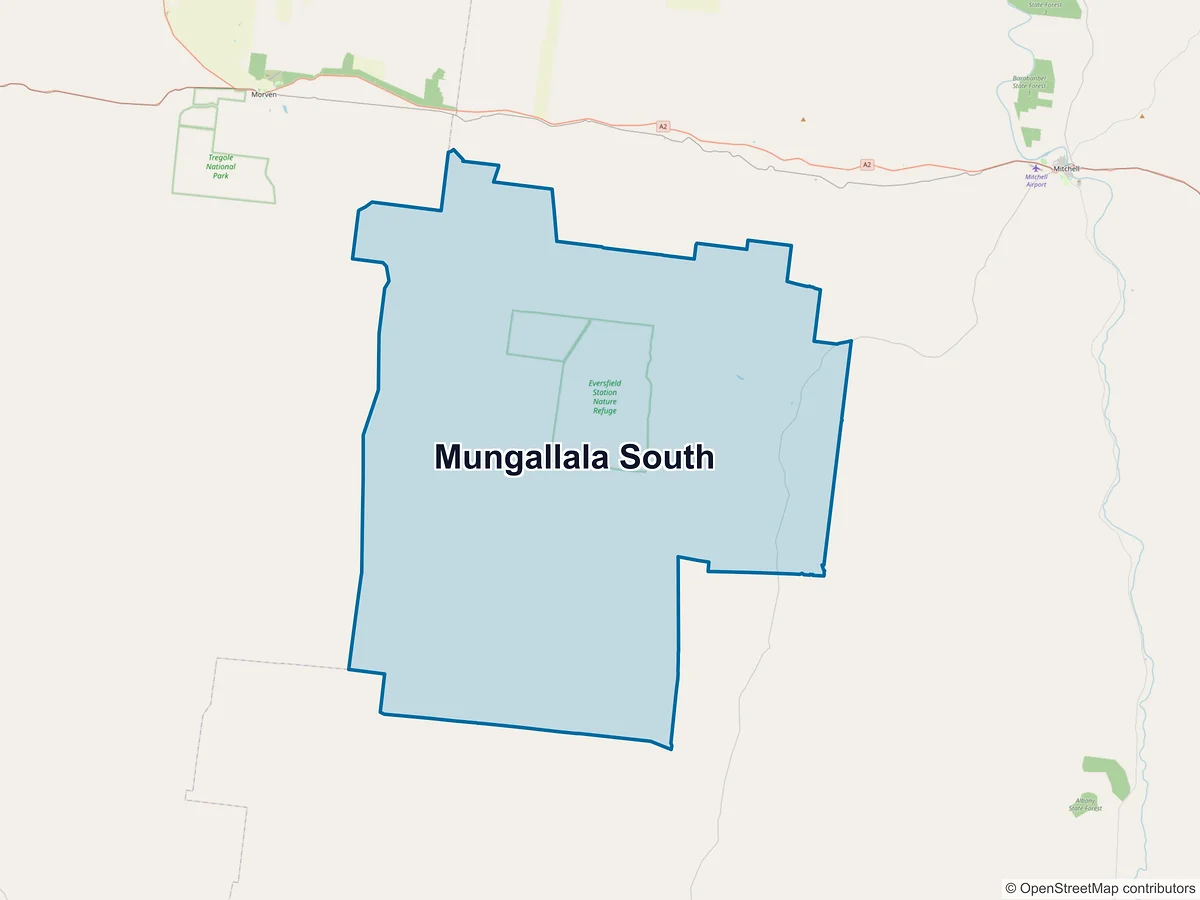 Map of Mungallala South, QLD, Australia