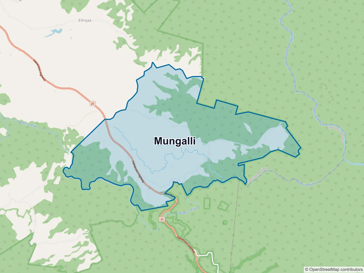 Map of Mungalli, QLD, Australia