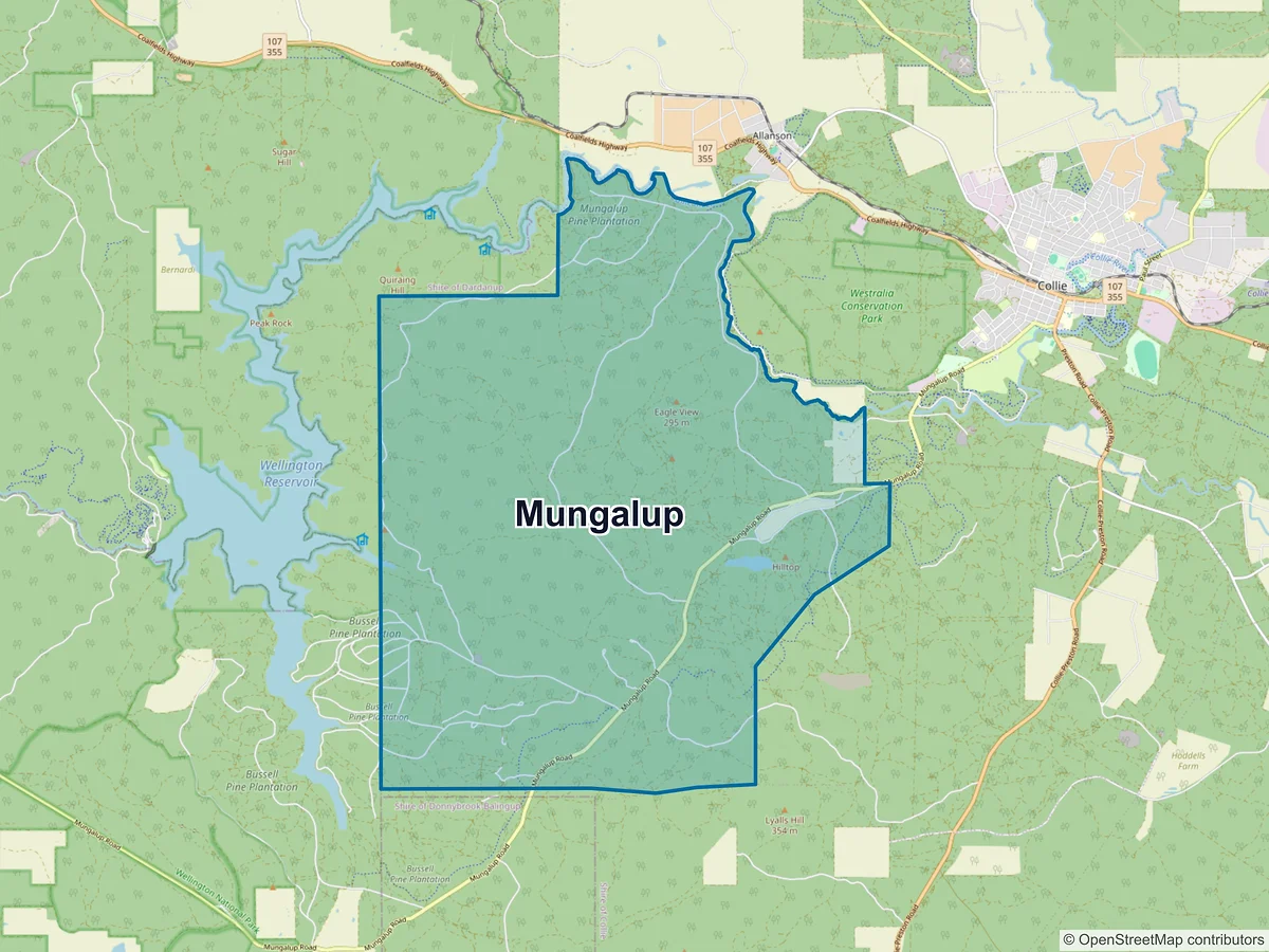 Map of Mungalup, WA, Australia