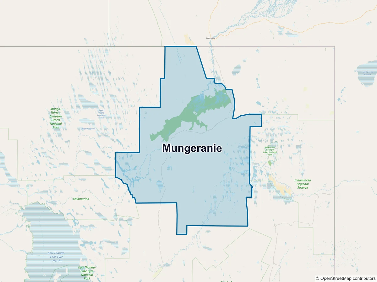 Map of Mungeranie, SA, Australia