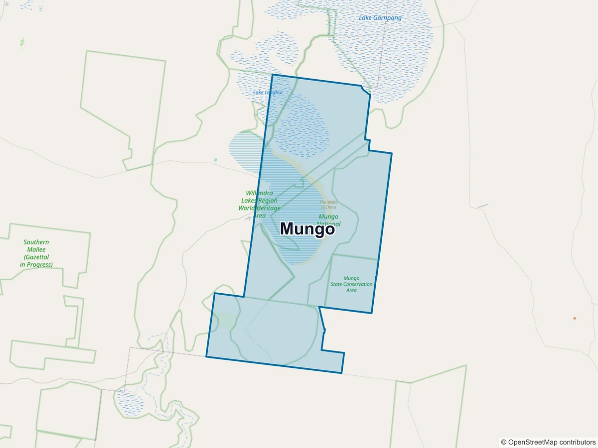 Map of Mungo, NSW, Australia