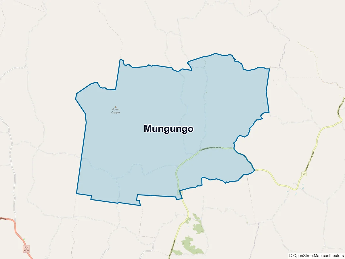 Map of Mungungo, QLD, Australia